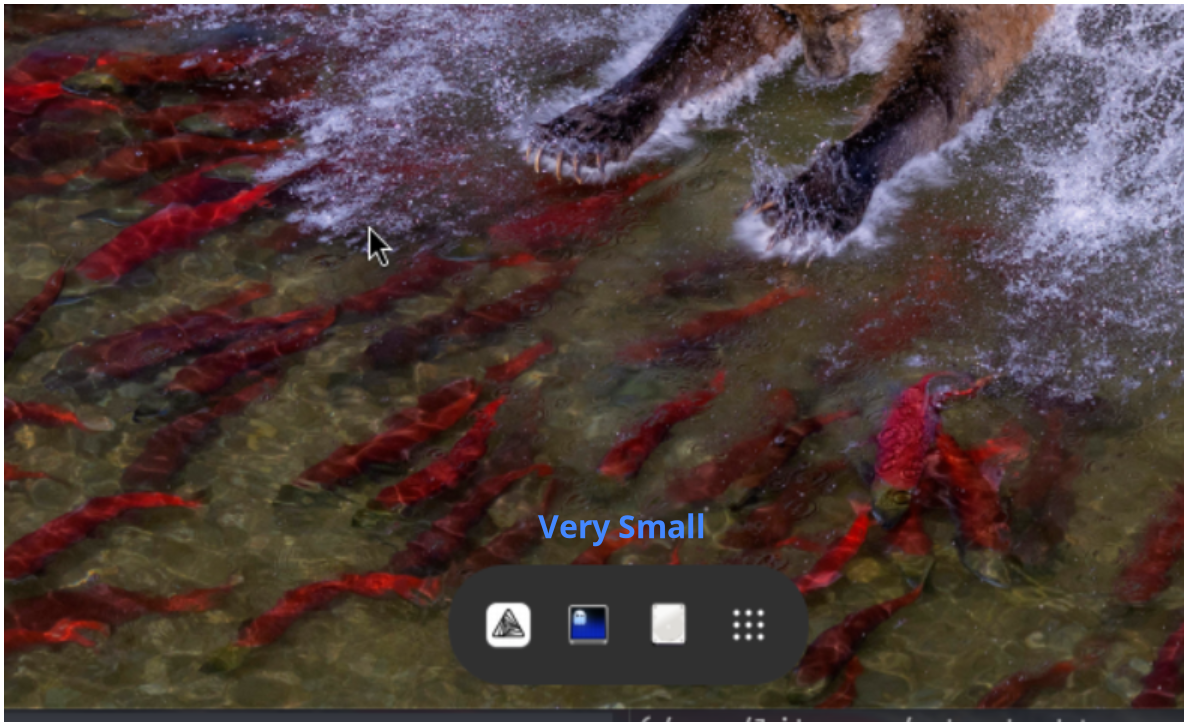 Aurora Shell dock using the Very Small application icon size.