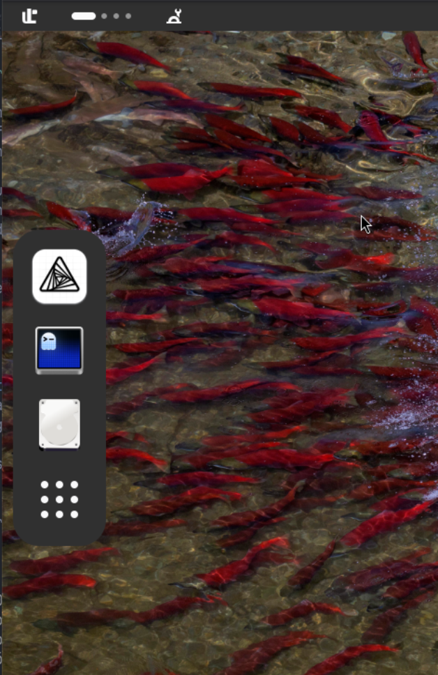 Aurora Shell dock positioned on the left edge of the screen.