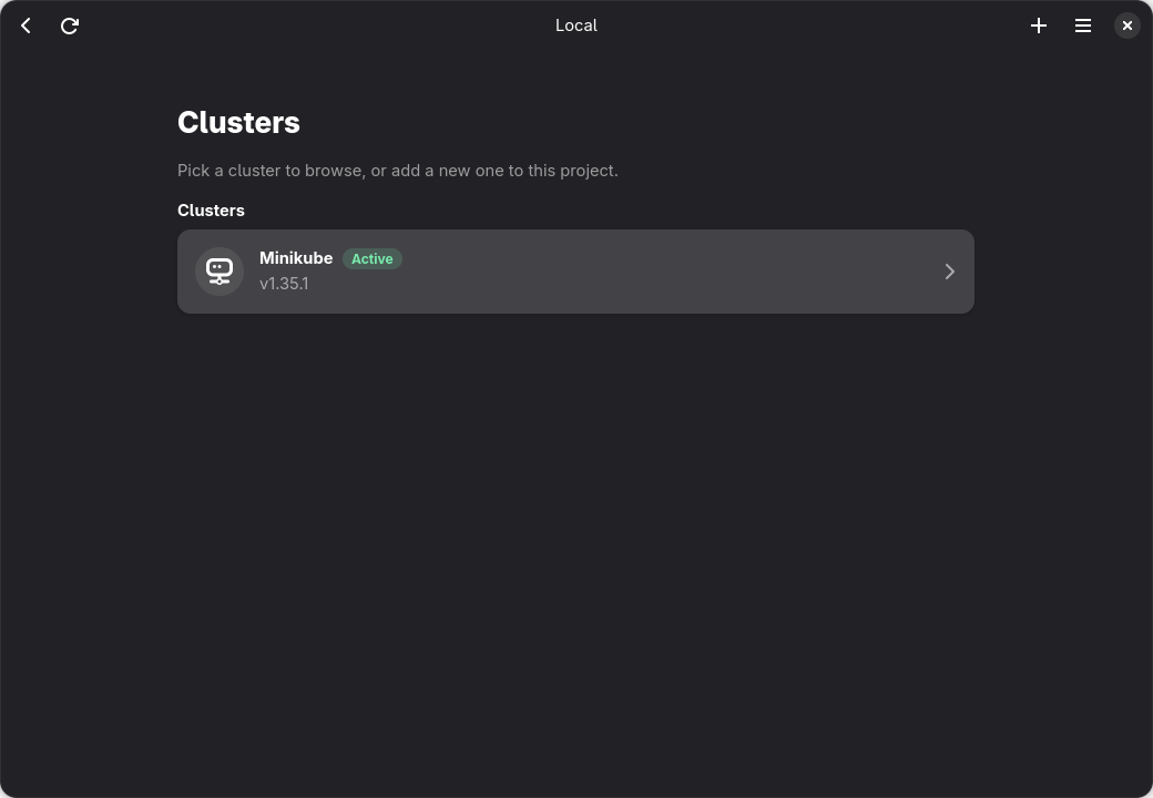 Project and cluster overview